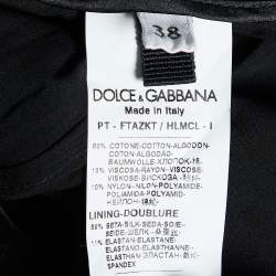 Pre Owned Dolce & Gabbana Dark Green Lace Flared Trousers S