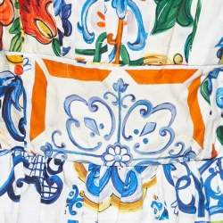 Dolce & Gabbana Multicolor Majolica Print Cotton Square Neck Jumpsuit L