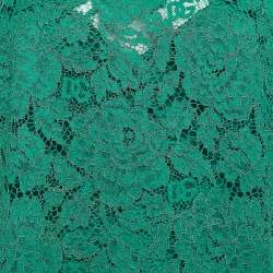 Pre Owned Dolce & Gabbana Green Floral Lace Mini Dress XL
