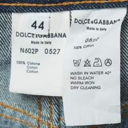 Pre Owned بنطلون كابري دنيم كحلي دولتشي آند غابانا مقاس متوسط 30 بوصة خصر