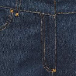 Pre Owned بنطلون كابري دنيم كحلي دولتشي آند غابانا مقاس متوسط 30 بوصة خصر