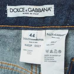Pre Owned بنطلون كابري دنيم كحلي دولتشي آند غابانا مقاس متوسط 30 بوصة خصر