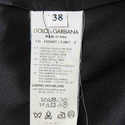 Pre Owned Dolce & Gabbana Burgundy Lace Trim Lurex and Velvet Shift Dress S