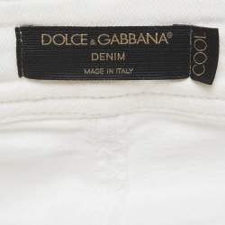 Pre Owned Dolce & Gabbana White Denim Flared Jeans S Waist 25"