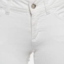 Pre Owned Dolce & Gabbana White Denim Flared Jeans S Waist 25"