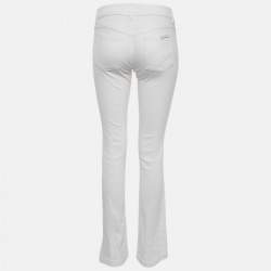Pre Owned Dolce & Gabbana White Denim Flared Jeans S Waist 25"