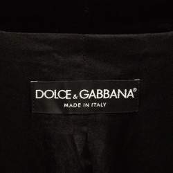 Pre Owned Dolce & Gabbana Gold Sequin Toggle Up Blazer M