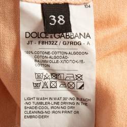 Pre Owned Dolce & Gabbana Pink D&G Print Cotton T-Shirt S