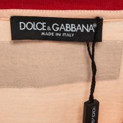 Pre Owned Dolce & Gabbana Pink D&G Print Cotton T-Shirt S