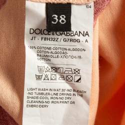 Pre Owned Dolce & Gabbana Pink D&G Print Cotton T-Shirt S