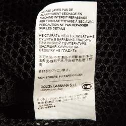 Pre Owned Dolce & Gabbana Black Silk Trim Mesh Sheer Tank Top S