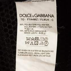 Pre Owned Dolce & Gabbana Black Silk Trim Mesh Sheer Tank Top S