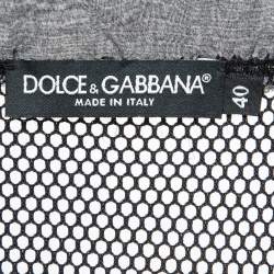 Pre Owned Dolce & Gabbana Black Silk Trim Mesh Sheer Tank Top S