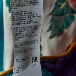 Pre Owned Dolce & Gabbana Multicolor Logo Brocade Patchwork Jumper XS