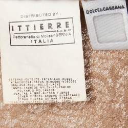 Pre Owned توب دولتشي أند غابانا دانتيل بني ياقة حرف V مقاس صغير