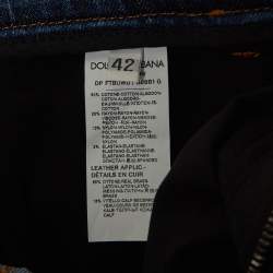 Pre Owned Dolce & Gabbana Black/Blue Lace and Denim Jeans M Waist 31"