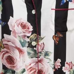 Dolce & Gabbana Multicolor Printed Silk Pajama Shirt Set M