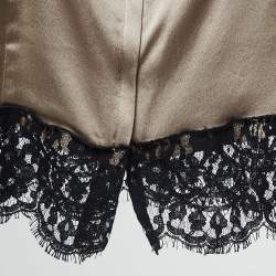 Pre Owned Dolce & Gabbana Beige Silk Blend Lace Trim Camisole Top S