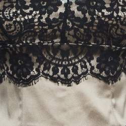 Pre Owned Dolce & Gabbana Beige Silk Blend Lace Trim Camisole Top S