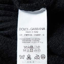 Pre Owned Dolce & Gabbana Black Cashmere Brooch Embellished Sweater L