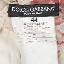 Pre Owned Dolce & Gabbana Multicolor Floral Print Lace Trim Silk Camisole Top M