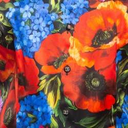 Pre Owned Dolce & Gabbana Multicolor Meadow Print Satin Shirt L