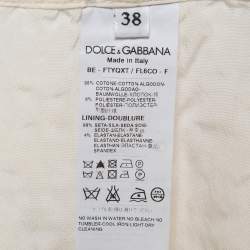 Pre Owned Dolce & Gabbana White Floral Cotton Lace Shorts S