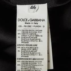 Pre Owned Dolce & Gabbana Black Floral Embroidered Crepe Mini Dress L