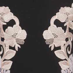 Pre Owned Dolce & Gabbana Black Floral Embroidered Crepe Mini Dress L