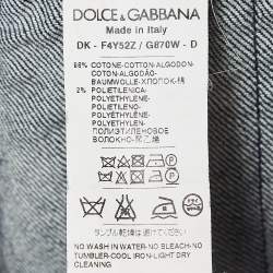 Pre Owned Dolce & Gabbana Blue Lace Embroidered Denim Skirt S