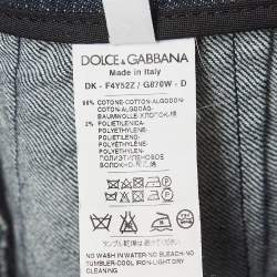 Pre Owned Dolce & Gabbana Blue Lace Embroidered Denim Skirt S