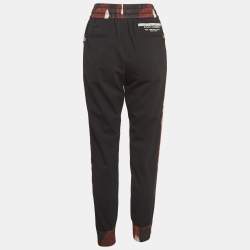 Pre Owned Dolce & Gabbana Black Wool Blend Contrast Trim Track Pants M