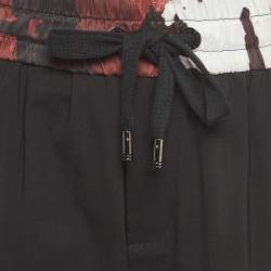 Pre Owned Dolce & Gabbana Black Wool Blend Contrast Trim Track Pants M