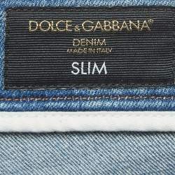 Pre Owned Dolce & Gabbana Blue Distressed Denim Jeans M Waist 30"