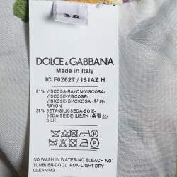 Dolce & Gabbana Multicolor Floral Print Silk Blend Trench Coat S