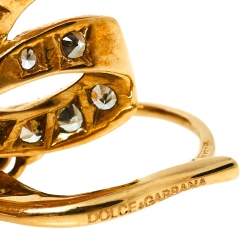 Pre Owned Dolce & Gabbana Bow Heart Multicolor Sapphire Garnet 18k Yellow Gold Leverback Earrings 