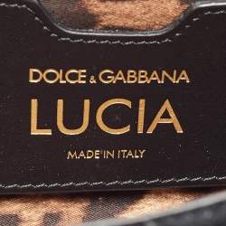 Pre Owned Dolce & Gabbana Black Quilted Velvet and Leather Lucia Embellished Shoulder Bag