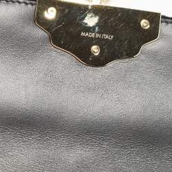 Pre Owned Dolce & Gabbana Black Quilted Velvet and Leather Lucia Embellished Shoulder Bag