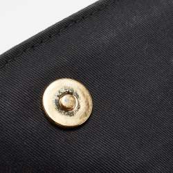 Pre Owned Dolce & Gabbana Black/Brown Leopard Print Coated Canvas Large Miss Sicily Top Handle Bag