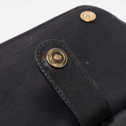 Pre Owned Dolce & Gabbana Black/Brown Leopard Print Coated Canvas Large Miss Sicily Top Handle Bag