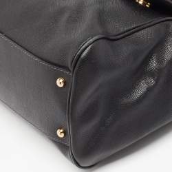 Pre Owned Dolce & Gabbana Black Leather Large Miss Sicily Top Handle Bag