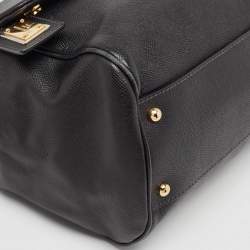 Pre Owned Dolce & Gabbana Black Leather Large Miss Sicily Top Handle Bag