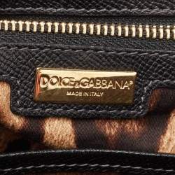 Pre Owned Dolce & Gabbana Black Leather Large Miss Sicily Top Handle Bag