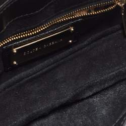 Pre Owned Dolce & Gabbana Black Python and Eel Leather Ring Flap Shoulder Bag