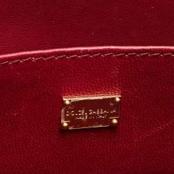 Pre Owned Dolce & Gabbana Black Lizard Embossed Leather Medium Lucia Shoulder Bag