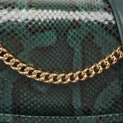 Pre Owned Dolce & Gabbana Green Python Miss Margarita Shoulder Bag
