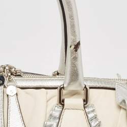 Dolce & Gabbana White Leather Miss Rouche Shoulder Bag