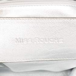 Dolce & Gabbana White Leather Miss Rouche Shoulder Bag