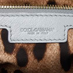 Pre Owned Dolce & Gabbana Grey Leather Padlock Top Handle Bag