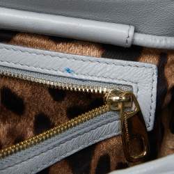 Pre Owned Dolce & Gabbana Grey Leather Padlock Top Handle Bag